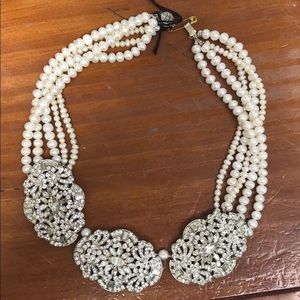 Bridal necklace Sterling Swarovski freshwtr pearl